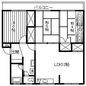 ユートピア長与(3LDK/1階)の間取り写真