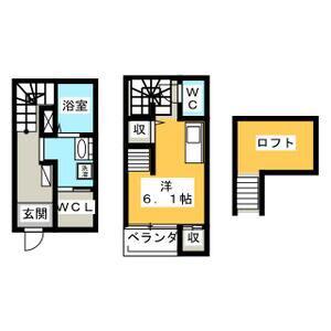 STYLE本陣(1K/2階)の間取り写真