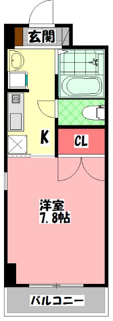 MS FLAT(1K/5階)の間取り写真