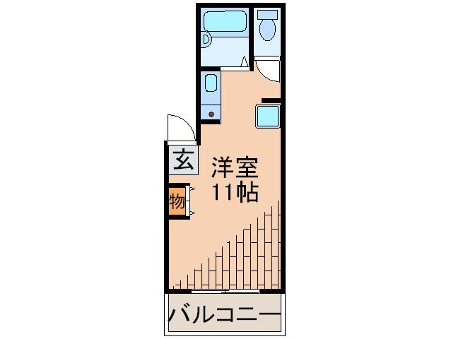 プログレス清川(ワンルーム/1階)の間取り写真