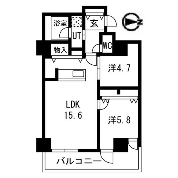 シティコート目黒4棟(2LDK/7階)の間取り写真