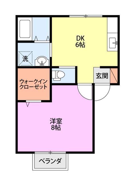 ＪＲ白新線 豊栄駅 徒歩13分 2階建 築28年(1DK/2階)の間取り写真