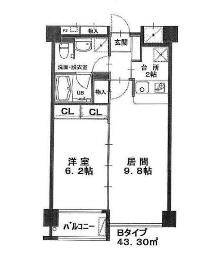 MS上杉5丁目(1LDK/4階)の間取り写真