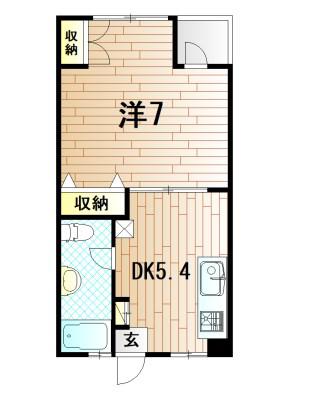 第12小倉三萩野IR BLD(1DK/7階)の間取り写真