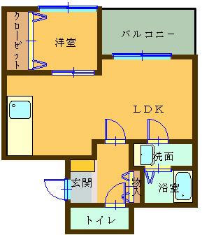 ラフィーネ門司港(1LDK/9階)の間取り写真
