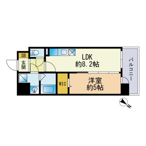  MODERN PALAZZO 博多SUR(1LDK/12階)の間取り写真