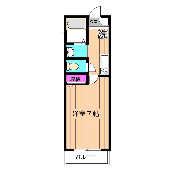 ヴィラデルレイ(1K/2階)の間取り写真