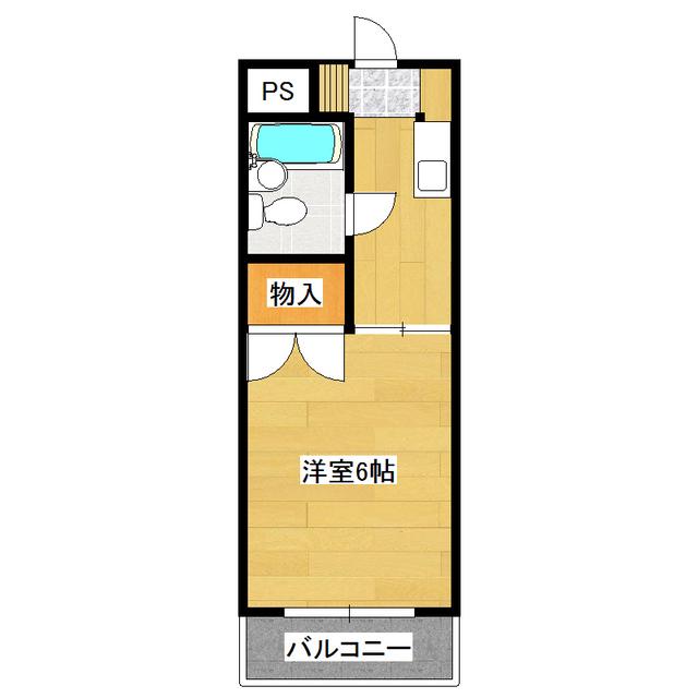 アルマンドヒル(1K/2階)の間取り写真
