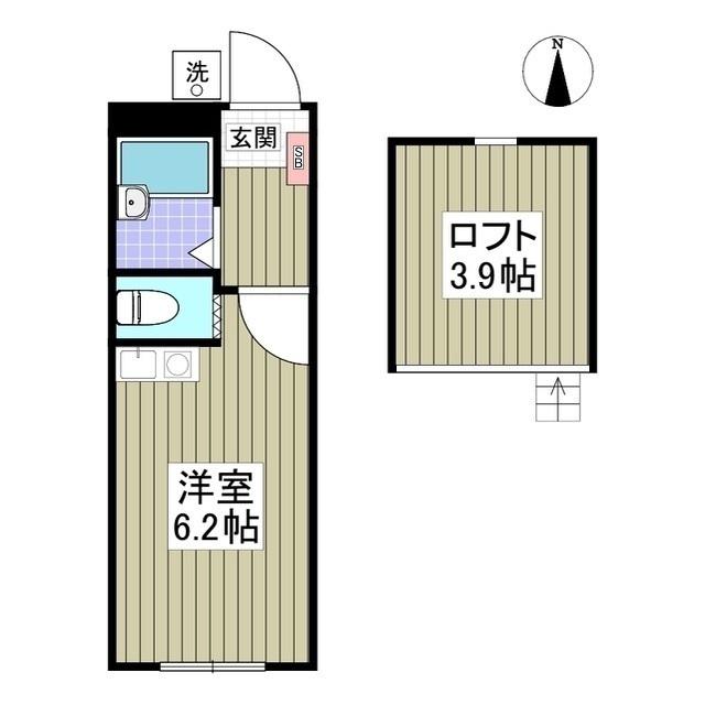 サンガーデン川越(ワンルーム/2階)の間取り写真