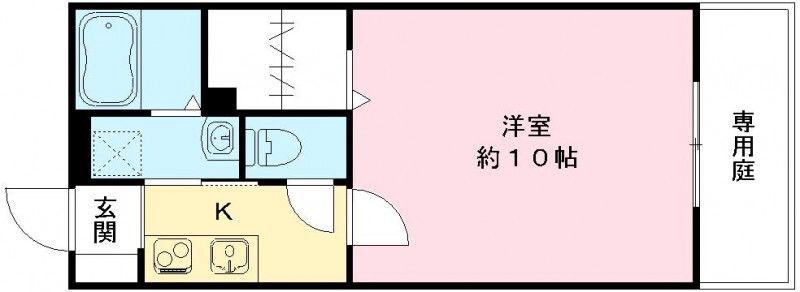フェアコートリバティ(1K/1階)の間取り写真