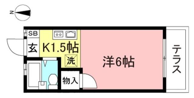 メゾンルミエール(1K/1階)の間取り写真