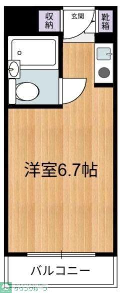 ＪＲ中央線 国立駅 徒歩14分 3階建 築36年(ワンルーム/2階)の間取り写真