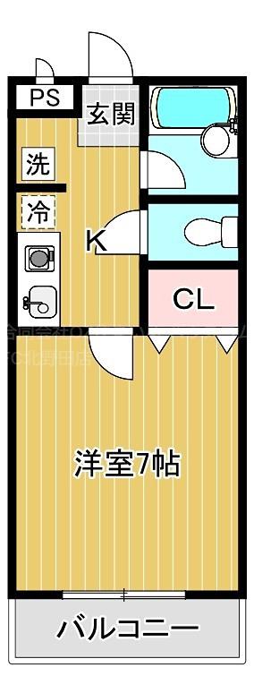 CASA DE TSUZUYAMADAI(1K/1階)の間取り写真