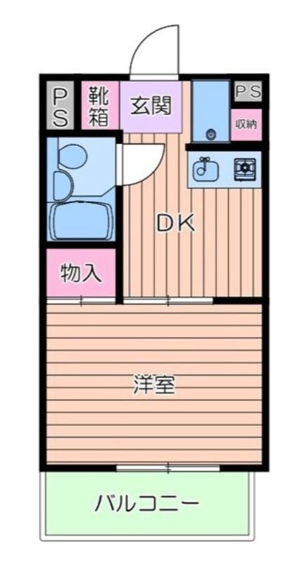 旗の台 浜田マンション(1DK/2階)の間取り写真