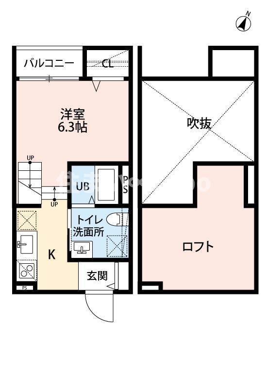 LAVERT吉塚(ワンルーム/1階)の間取り写真