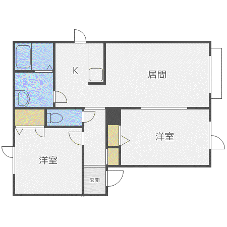 シャーメゾンエルム(2LDK/2階)の間取り写真