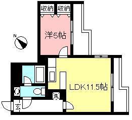 サンフォレスト(1LDK/3階)の間取り写真
