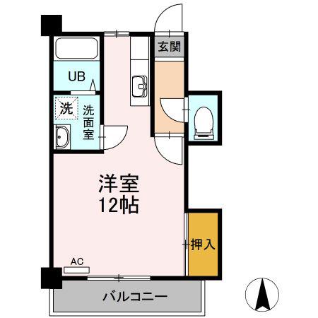 ドールハウス雄郡(ワンルーム/2階)の間取り写真
