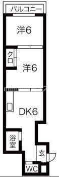 エフアールみなと通(2DK/4階)の間取り写真