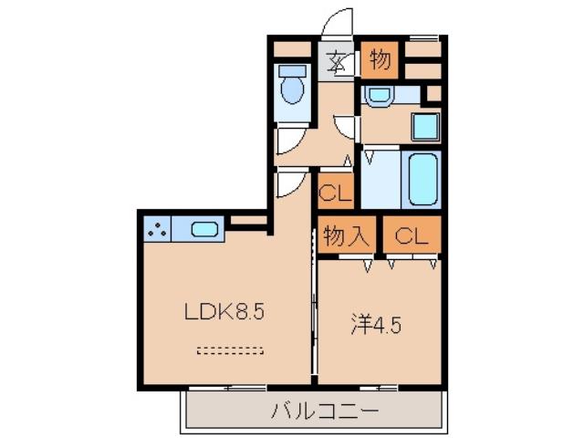 サンライズ湊II(1LDK/2階)の間取り写真