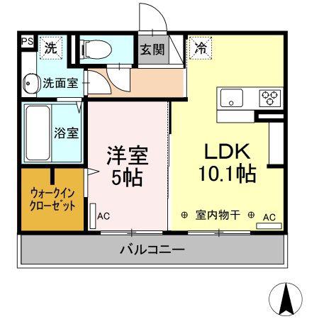 メゾンレジデンス(1LDK/3階)の間取り写真