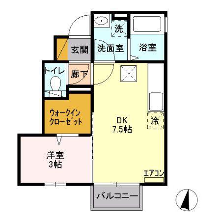 グランエール(1DK/1階)の間取り写真