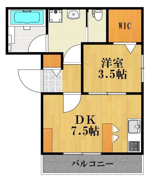 MAISON LEXIA(1DK/3階)の間取り写真