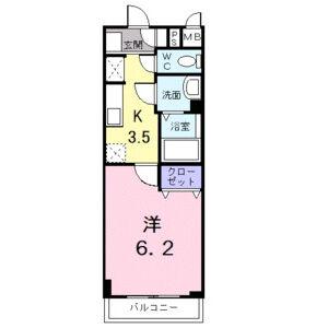 ラヴィアン オランジュ(1K/2階)の間取り写真