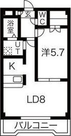 メロン宇佐美(1LDK/3階)の間取り写真
