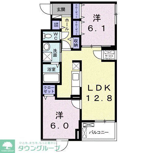 ラシーヌ 菊名 II S(2LDK/4階)の間取り写真