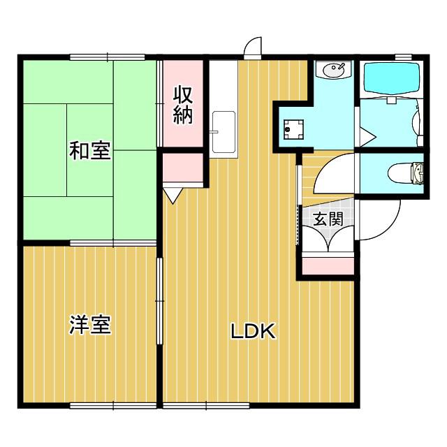 ディアスヒラツ(2LDK/2階)の間取り写真