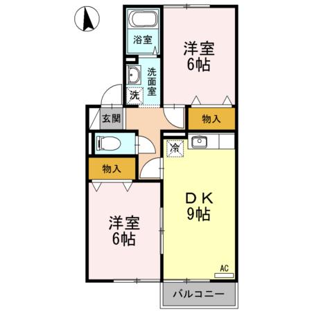 SHARESI(2DK/1階)の間取り写真
