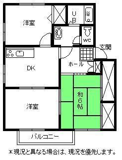 ドミール糸米B(3DK/2階)の間取り写真
