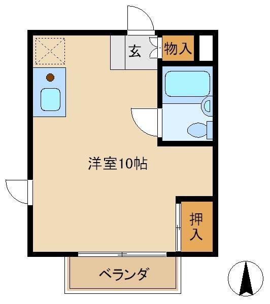 アサヒマンション(ワンルーム/3階)の間取り写真