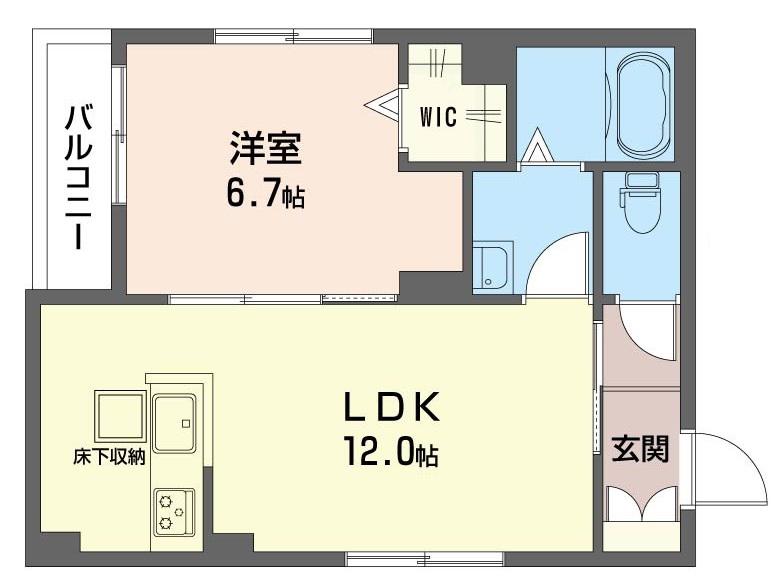 ＪＲ根岸線 本郷台駅 徒歩12分 2階建 築4年(1LDK/1階)の間取り写真
