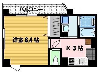 グリーンコート樺島(1K/4階)の間取り写真