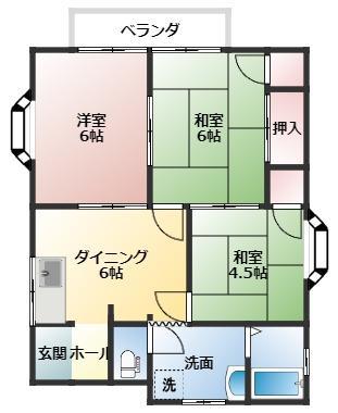 グリーンハイツ(3DK/1階)の間取り写真