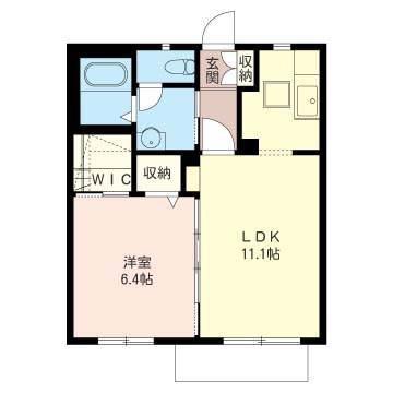 ベルデュールⅢ(1LDK/2階)の間取り写真
