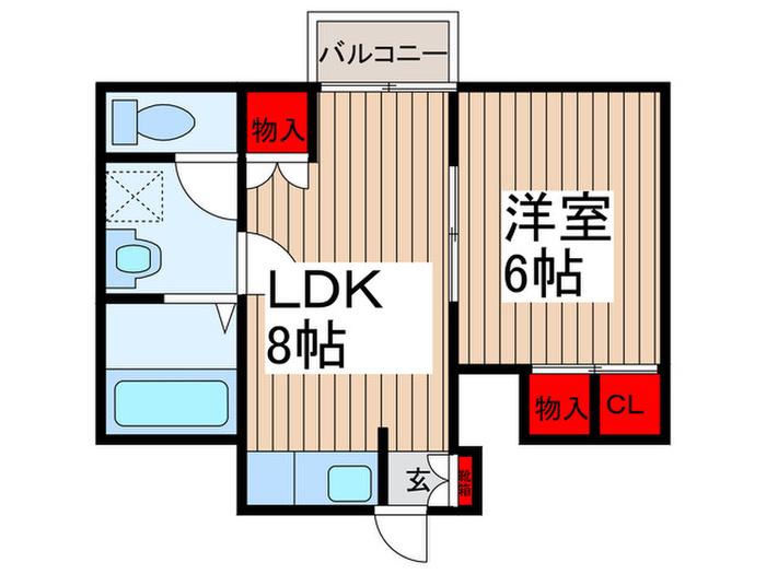 ラフィーヌ相之川(1LDK/1階)の間取り写真