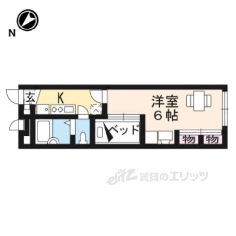 レオパレスレオ スバル(1K/1階)の間取り写真
