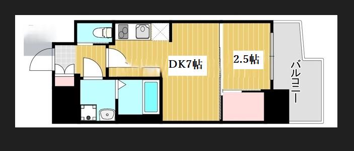 エスグランデ難波サウス(1DK/13階)の間取り写真