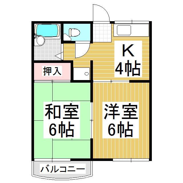 ピュアパレスあずみ野(2K/1階)の間取り写真