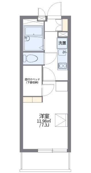 レオパレスヴィルヌーブ(1K/1階)の間取り写真