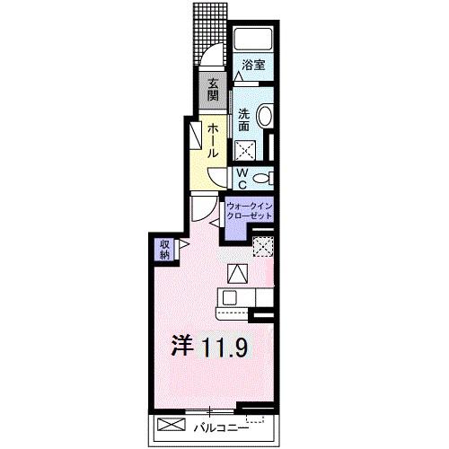 ジラソーレ III(ワンルーム/1階)の間取り写真