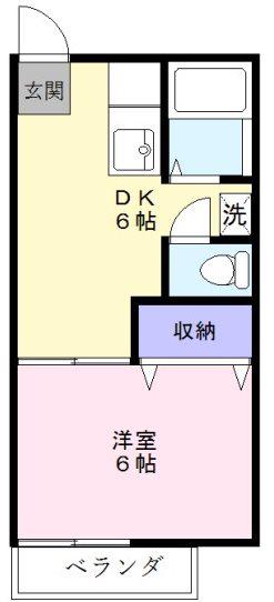 グリーンコーポ(1DK/1階)の間取り写真