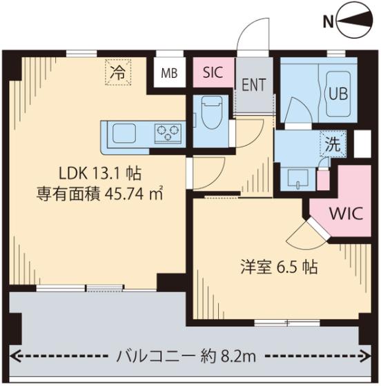 MIA CASA Ⅰ(1LDK/5階)の間取り写真
