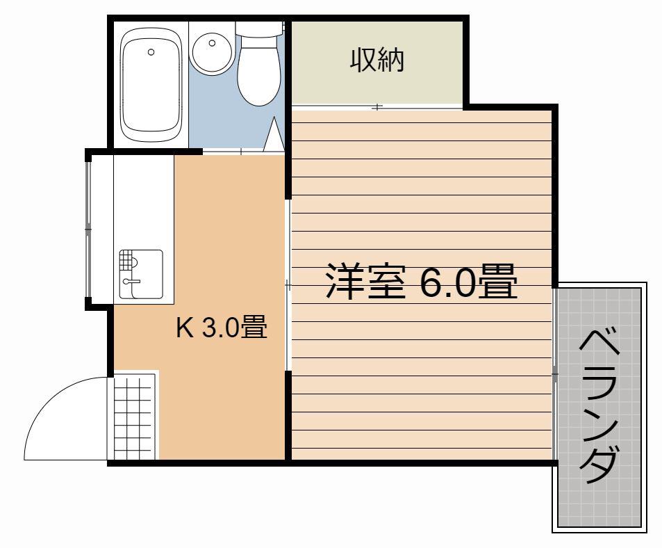 郡元シティハイツ(1K/2階)の間取り写真
