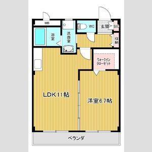 ベルージュ(1LDK/1階)の間取り写真