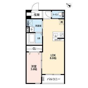MAISON LE VERRE(1LDK/2階)の間取り写真