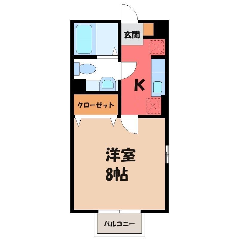 Gフォレスト(1K/2階)の間取り写真
